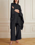 Designer Party Wear Readymade One Piece Black Korean Nida Pant Suit Back View