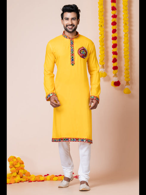 Yellow Kurta Heavy Rayon Churidar