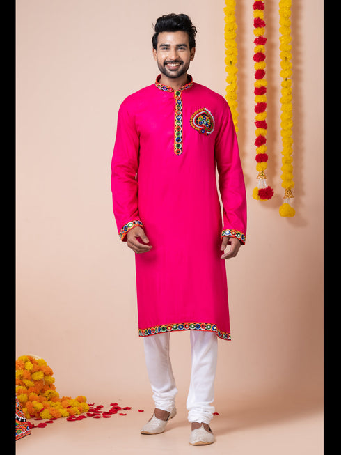 Pink Kurta Heavy Rayon Churidar