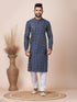Navy Blue Kurta Cotton Mix. Churidar
