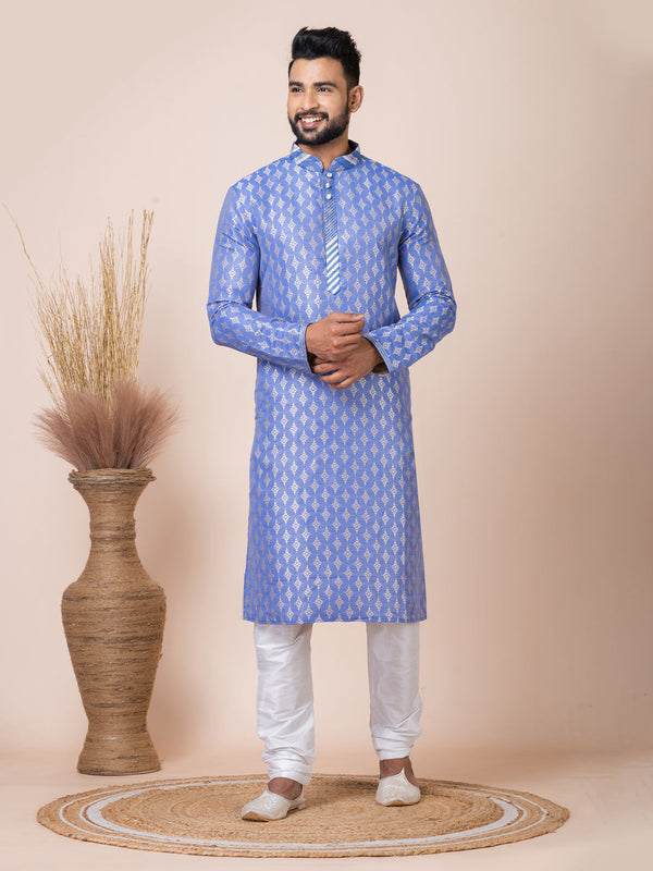 Multi Kurta Jacquard Silk Churidar