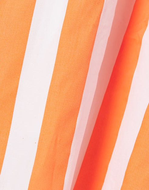 Designer Party Wear Maxi Dress Orange Rayon Blend Maxi Dress Side View