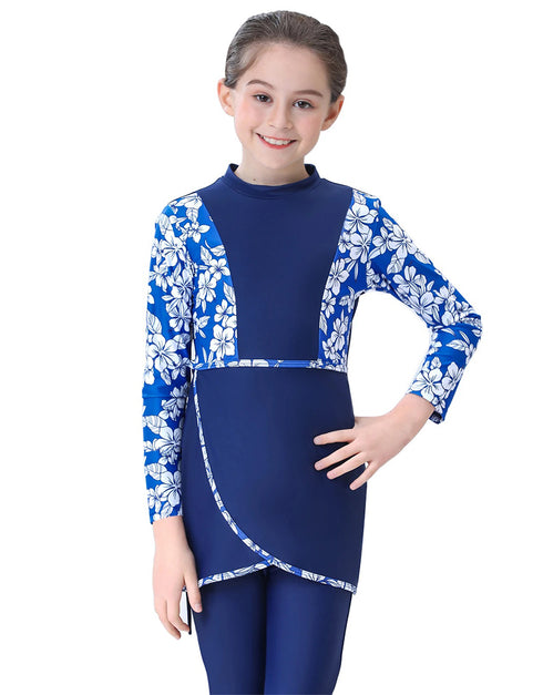 Modest Aquatic Charm: 3-Piece Islamic Swimwear Set for Girls – Elevate Beach Adventures with Kid's Burkini, Swim Caps, and Modest Swim Suits"