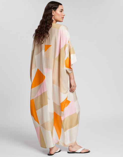 Cream Soft Silk Crepe Maxi Dress