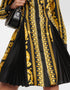 Designer Party Wear Readymade One Piece Gold Fluid Crepe Silk Suit Side View