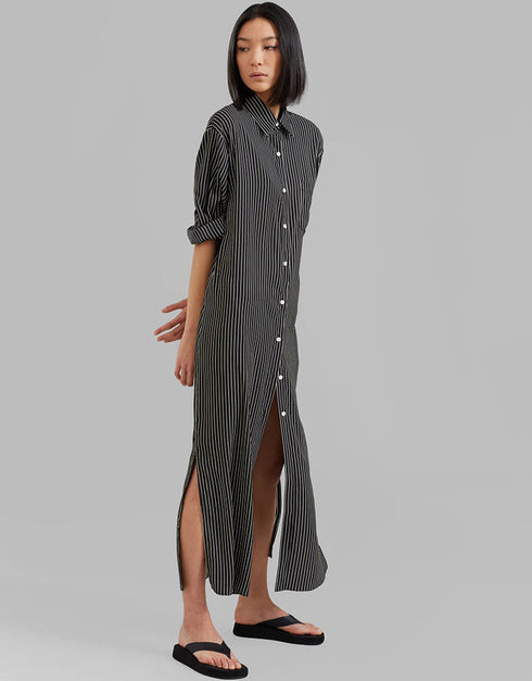 Designer Party Wear Maxi Dress Black Heavy Organza Silk Maxi Dress Side View