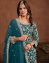 trendy mineral green faux georgette designer party wear salwar suit with mineral green faux georgette df-174-7403 Front View
