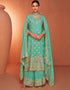 chic summer green real chinon designer traditional wedding wear salwar suit with summer green real chinon ie-7431 Front View