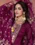 stylish wine berry premium silk heavy designer wedding wear salwar suit with wine berry premium silk ie-9815 Close-up View