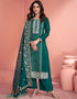 trendy deep teal premium silk heavy designer wedding wear salwar suit with deep teal premium silk ie-9817 Front View