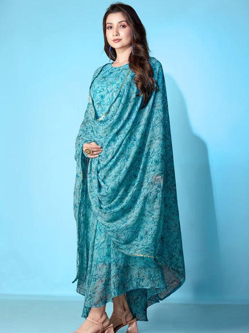 Blue Georgette Anarkali Dress Acy1052 Salwar Kameez