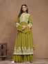 Green Faux Georgette Sharara Suit Acy1111