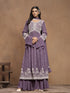 Purple Faux Georgette Sharara Suit Acy1112
