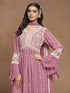 Pink Faux Georgette Sharara Suit Acy1114 Back View