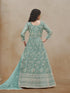 Sea Green Net Anarkali Dress Acy1843 Closure View