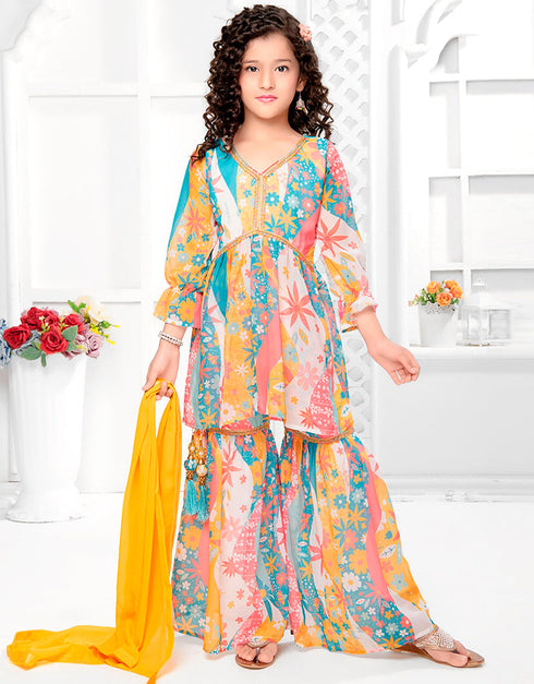 designer party wear readymade salwar suit georgette georgette multy of-13571-acy3457 Front View