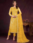chic yellow butterfly net designer party wear salwar suit with yellow american crepe 13632-acy3903 Front View