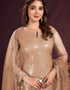 elegant brown butterfly net designer party wear salwar suit with brown american crepe 13632-acy3905 Close-up View