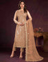 elegant brown butterfly net designer party wear salwar suit with brown american crepe 13632-acy3905 Front View