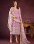 sleek pink butterfly net designer party wear salwar suit with pink american crepe 13632-acy3907 Front View