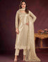 classy beige butterfly net designer party wear salwar suit with beige american crepe 13632-acy3912 Front View