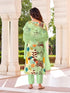 Cream Attractive Designer Readymade Pant Suit With Printed Embroidery Work
