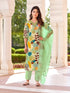 Cream Attractive Designer Readymade Pant Suit With Printed Embroidery Work