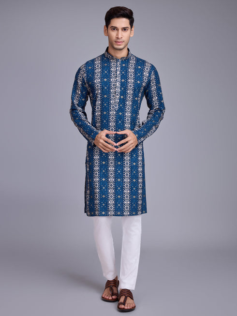 Blue Kurta Rayon payjama