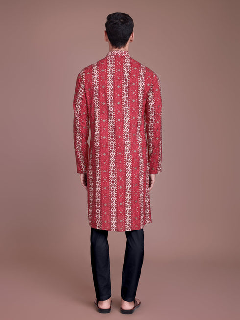 Maroon Kurta Rayon payjama Closure View