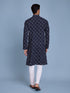 Navy Blue Kurta Rayon Payjama Closure View