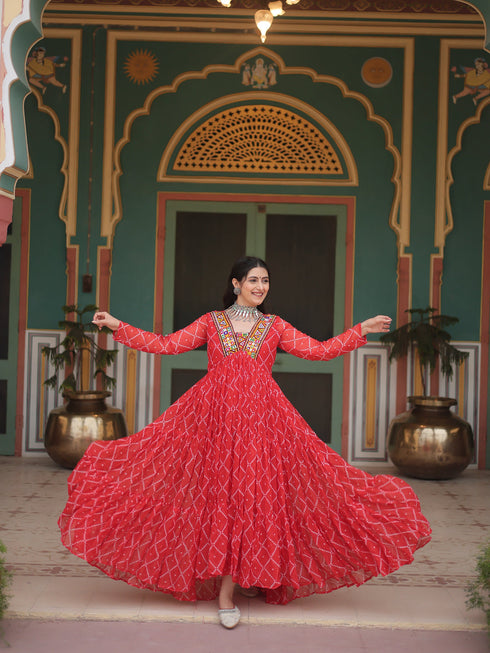 Orange Faux Georgette Anarkali Dress Acy9316 Salwar Kameez