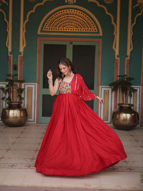 Red Rayon Anarkali Dress Acy9332 Salwar Kameez