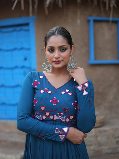 Rama Rayon Anarkali Dress Acy9360 Back View