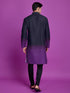 Black & Dusty Purple Kurta Rayon payjama Closure View