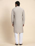 Grey Kurta Viscose Rayon Payjama Closure View