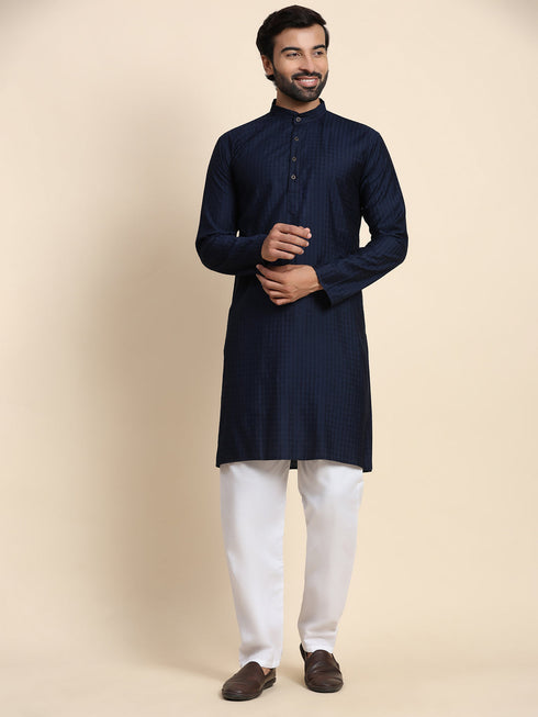 Navy Blue Kurta Viscose Rayon Payjama