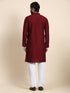 Maroon Kurta Viscose Rayon Payjama Closure View