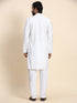 White Kurta Viscose Rayon Payjama Closure View