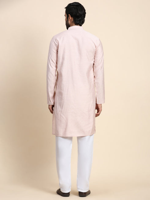 Pink Kurta Viscose Rayon Payjama Closure View