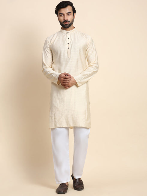 Cream Kurta Viscose Rayon Payjama