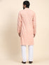 Peach Kurta Cotton Payjama Closure View