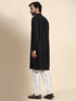 Black Kurta Cotton Payjama Closure View
