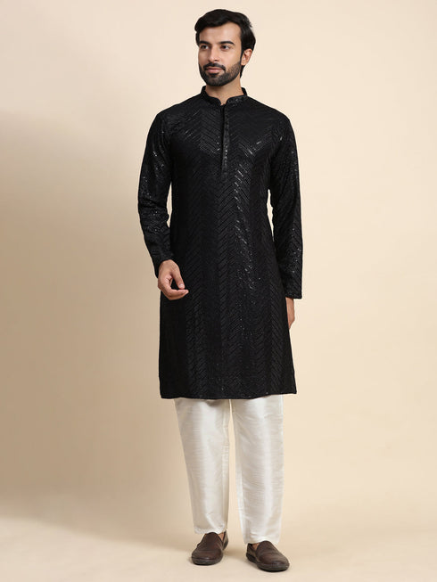 Black Kurta Cotton Payjama