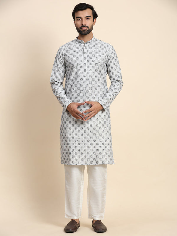 Grey Kurta Cotton Payjama