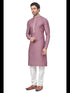 Purple Kurta Jacquard Payjama Closure View