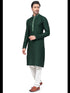 Green Kurta Jacquard Payjama Closure View