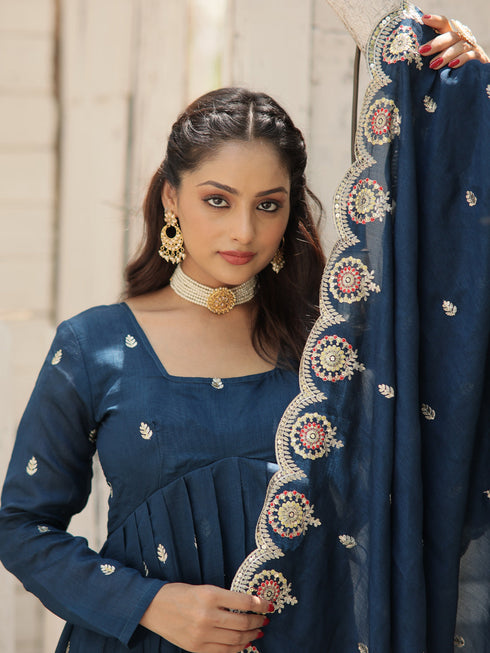 Rama Vichitra Shimmer Anarkali Dress Acy9581 Back View