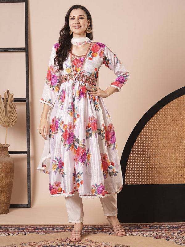 White Chinon Pant Suit Acz3062