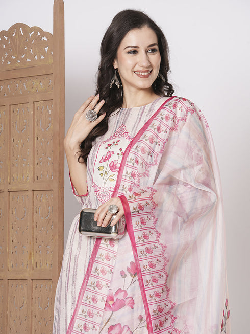 White Muslin Pant Suit Acz3064 Back View