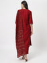 Maroon Cotton Pant Suit Acz3100 Closure View